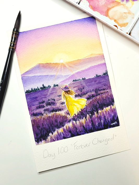 "Forever Changed" Day 100 Woman in Lavender Field