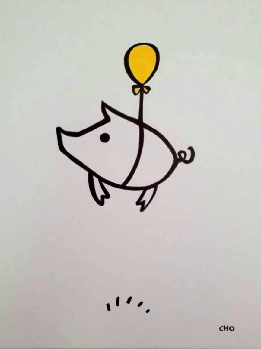 BIG flying piggie 12x16