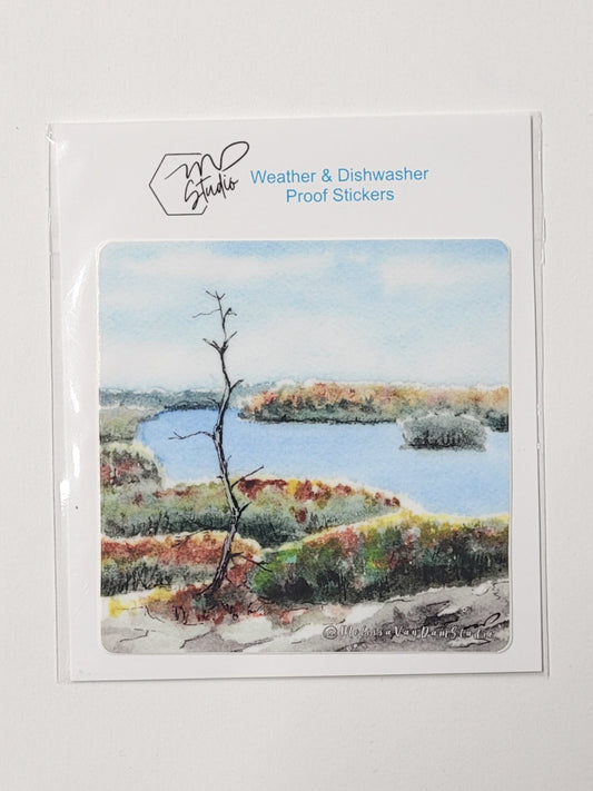 "Huckleberry" Square Weather Proof Sticker