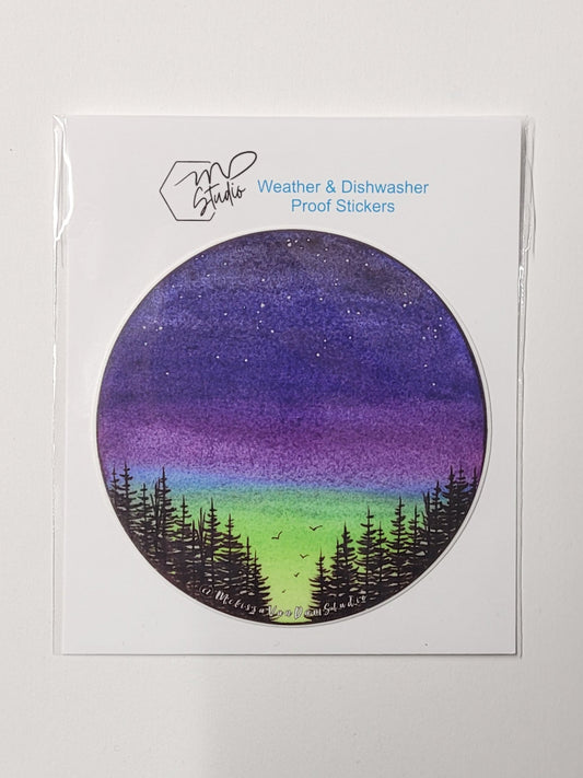 "Northern Sky" Weather Proof Sticker