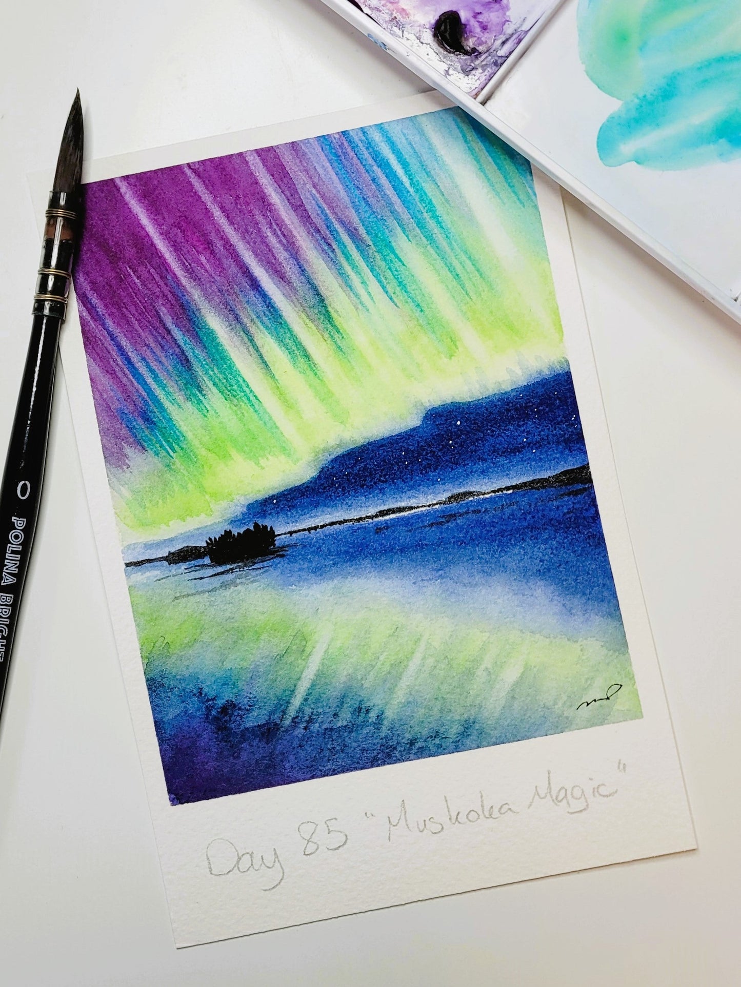 "Muskoka Magic" Northern Lights Day 85 Greeting Card
