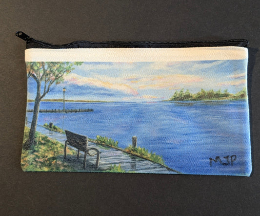 "Changing Seasons on The Waterfront",  Fashion Zippered Pouch - 4.5"x 8"