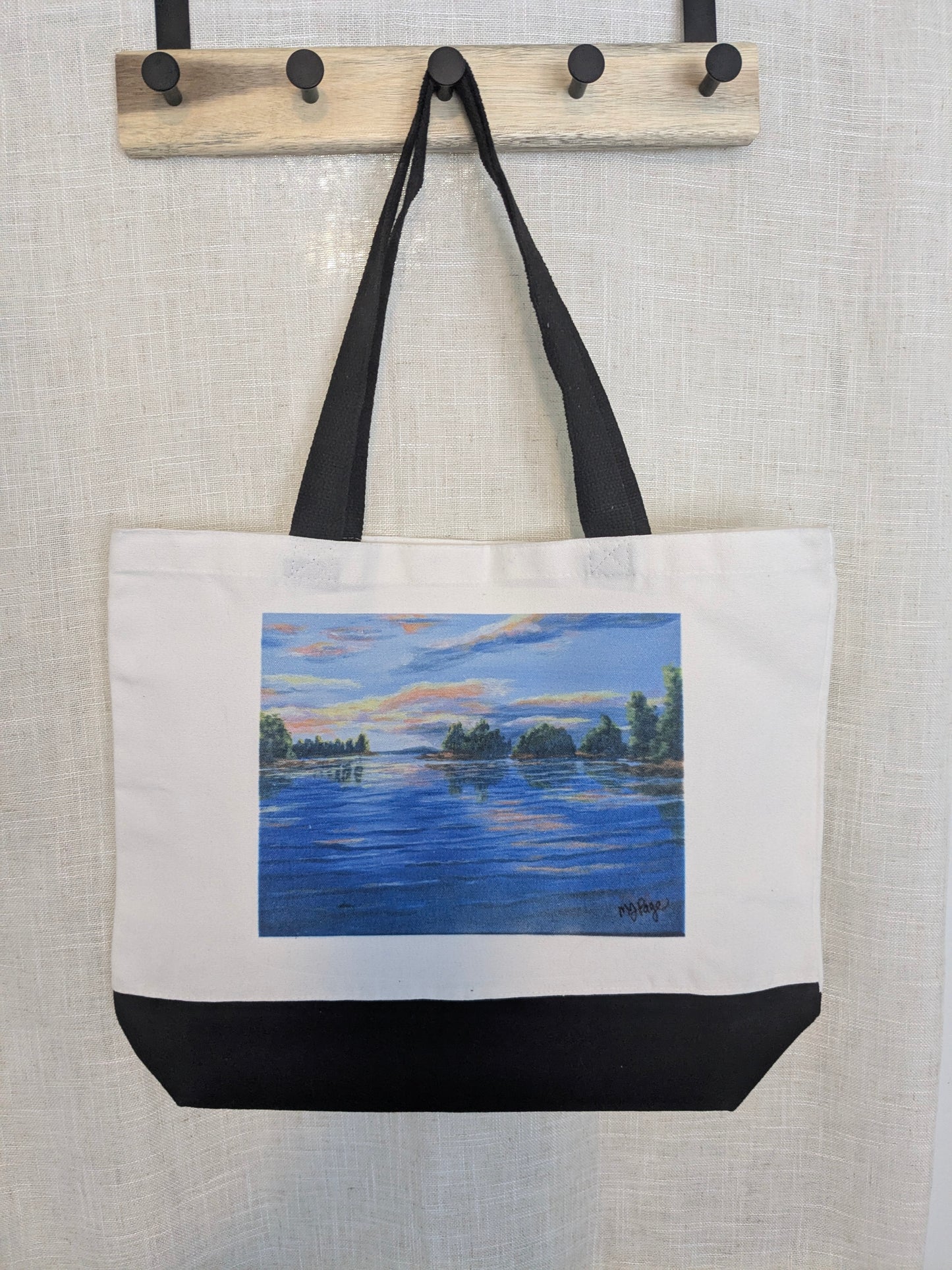 "Evening on the Waterfront" Fashion Hand Bag, Large, 18 x 15"