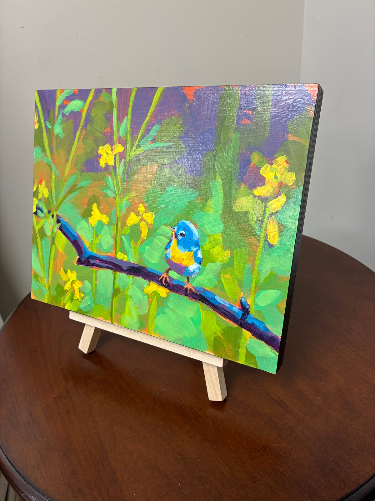 "Bluebird on a Branch" Acrylic Painting