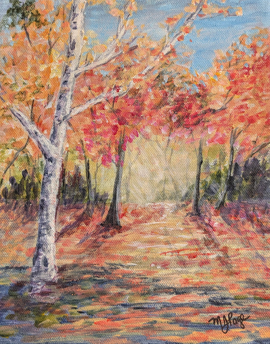 Exploring Acrylic Painting-Light in the Forest - Landscape