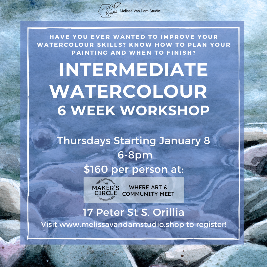 IN-PERSON 6 Week Intermediate Watercolour Class