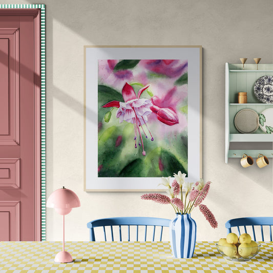 "Pistil and Petticoats" fuchsia flower Limited Edition