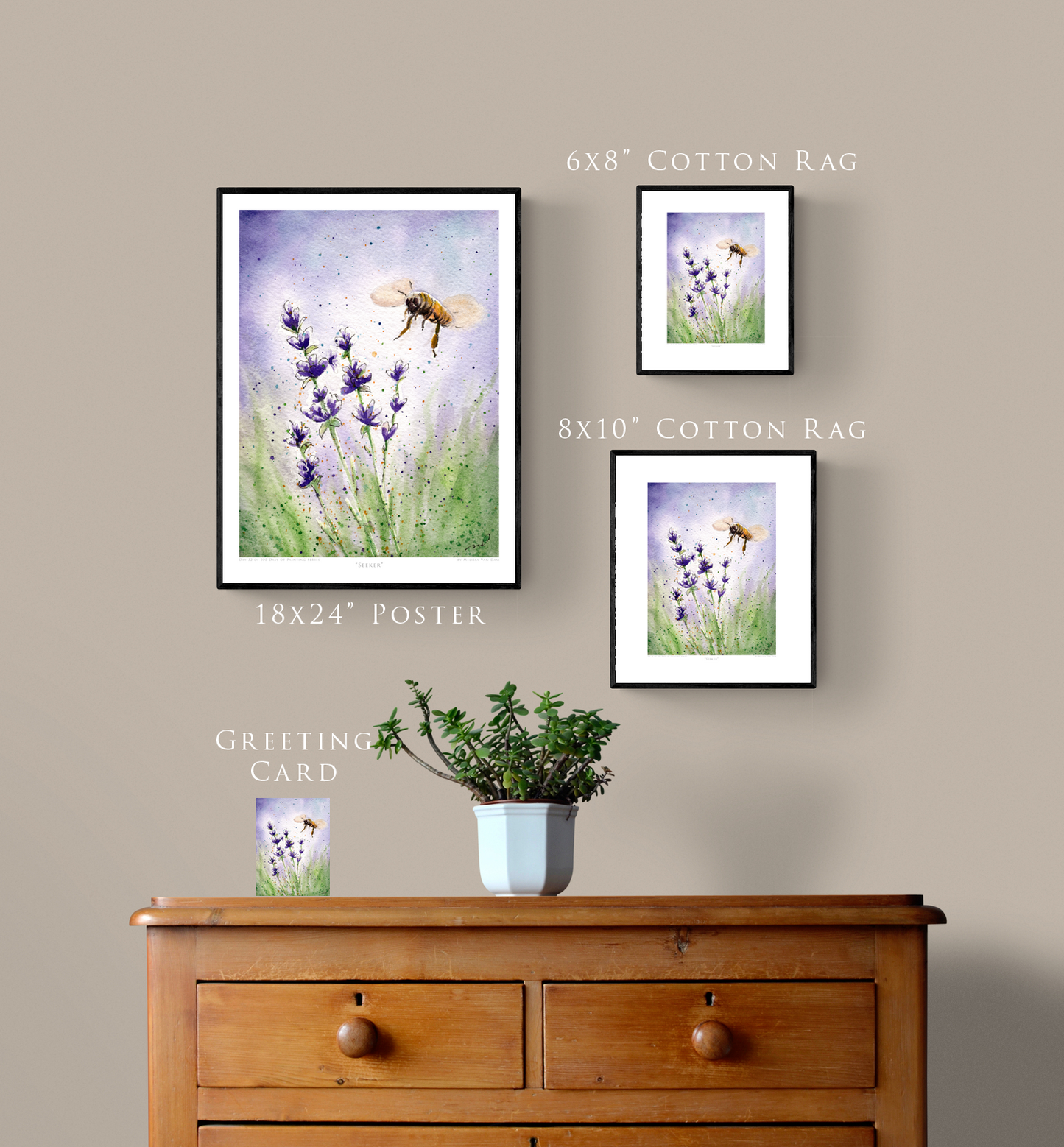 "Seeker" Day 32 Lavender Flowers with Bee
