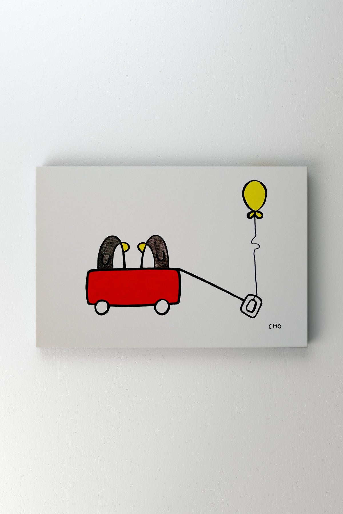 best friends | BFF penguins red wagon | greeting card