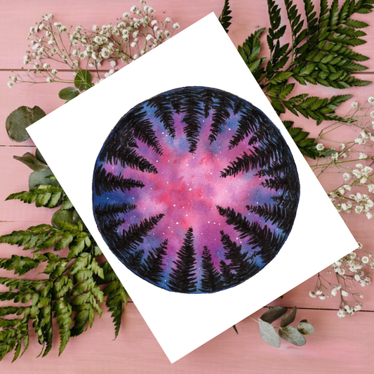 "Pink Nebula" 4.25x5.5" Blank Greeting Card