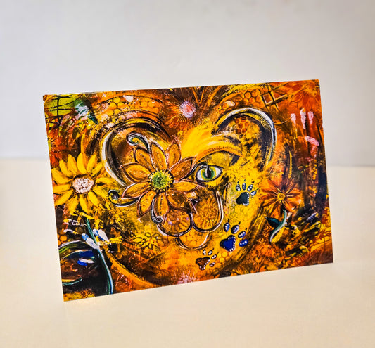 5 x 7 greeting card "wondering lion"
