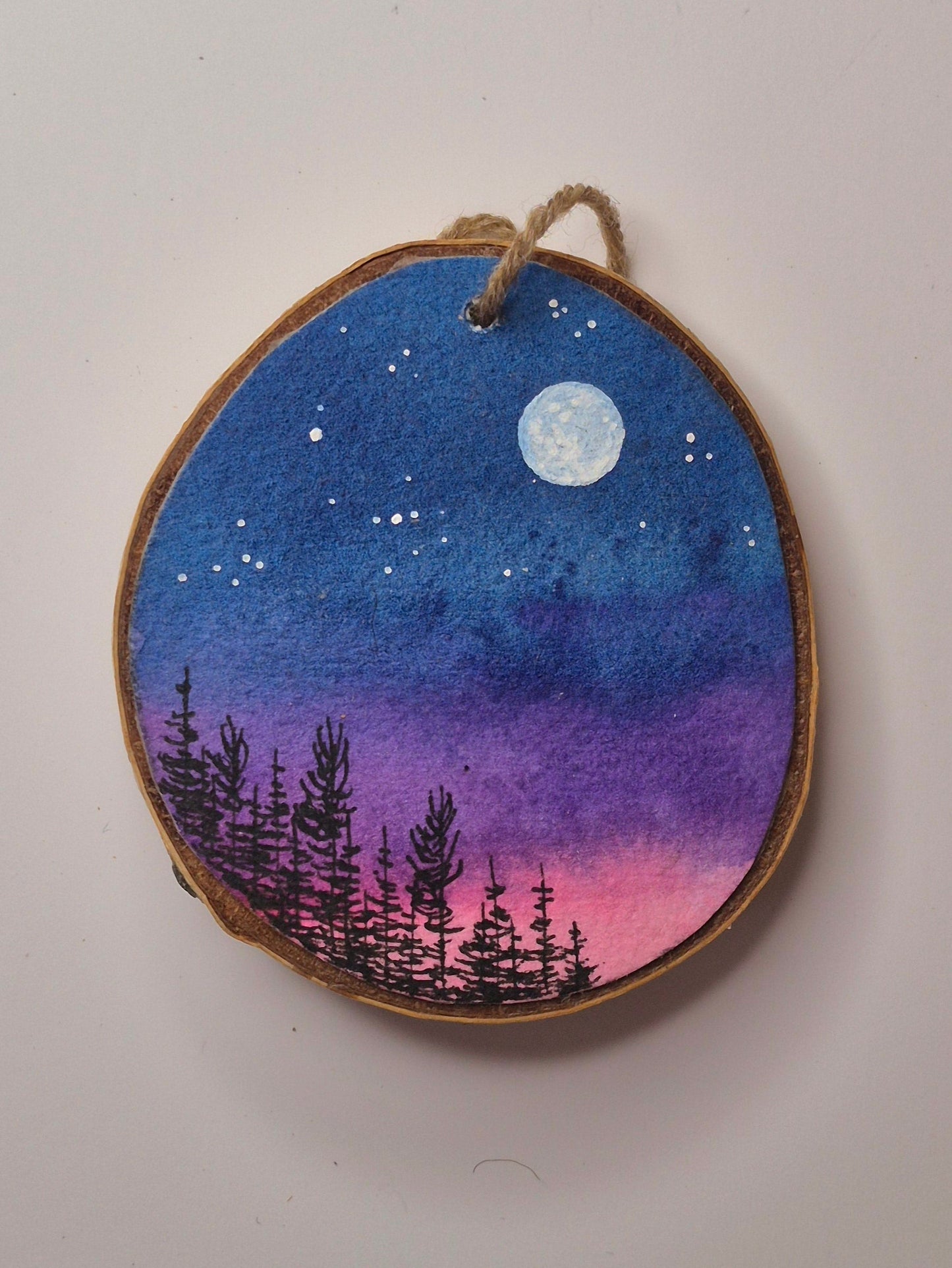 Hand Painted Wood Slice Ornaments - Medium
