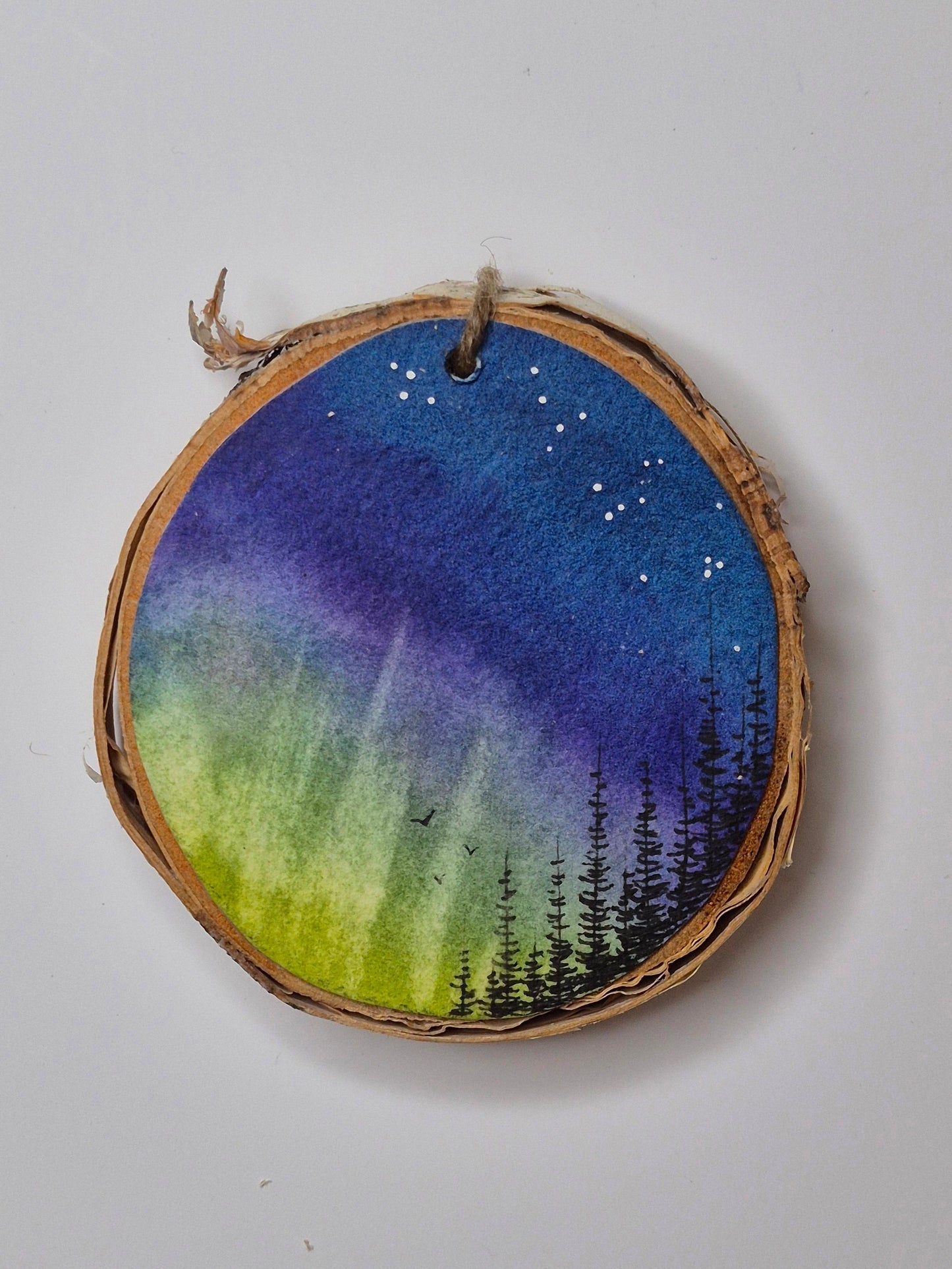 Hand Painted Wood Slice Ornaments - Medium