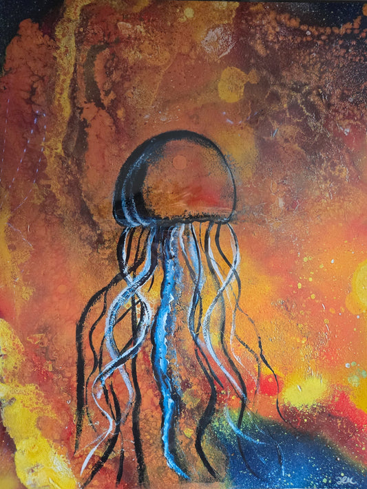 Jellyfish in space print 16 x20