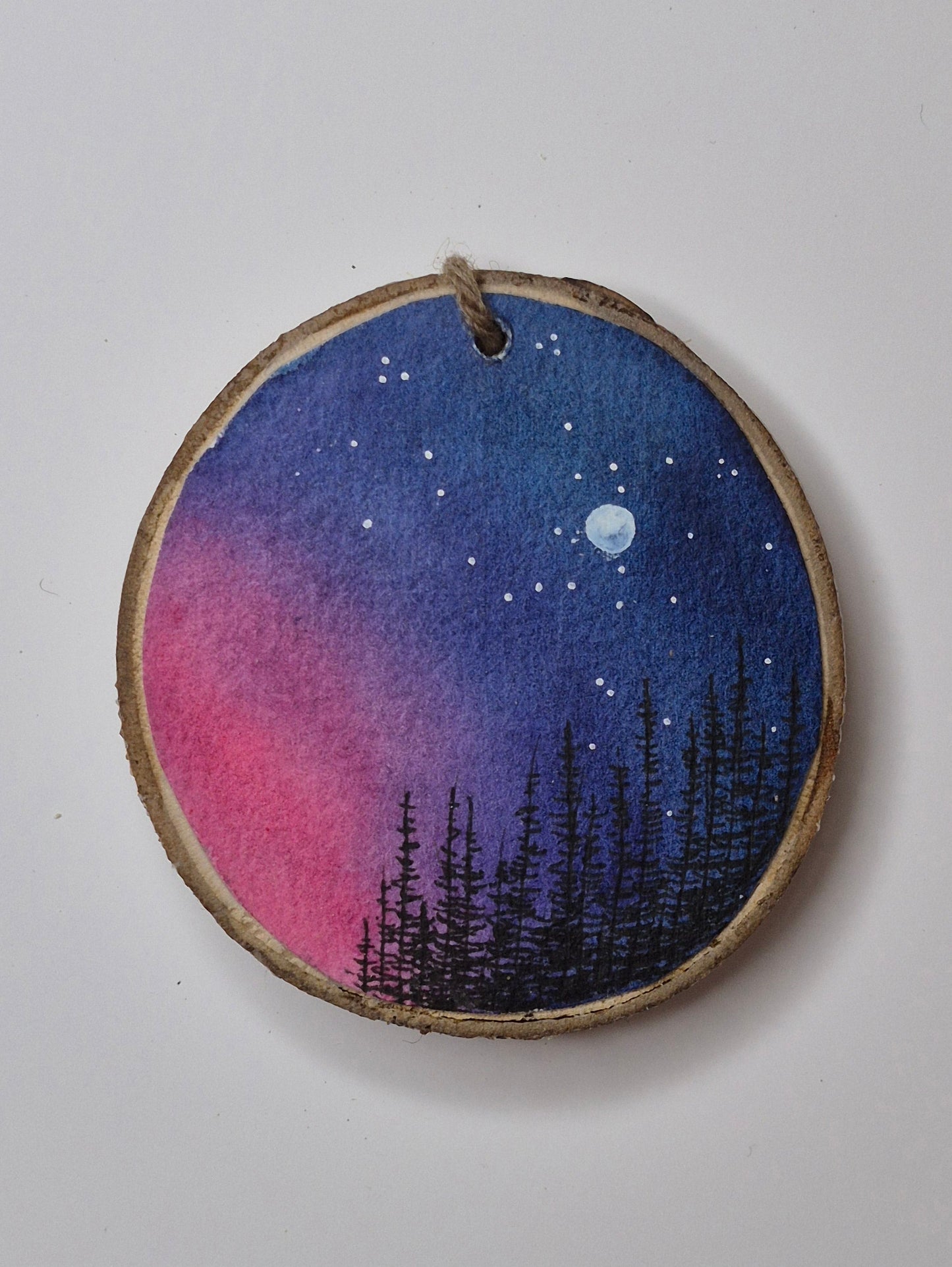 Hand Painted Wood Slice Ornaments - Medium