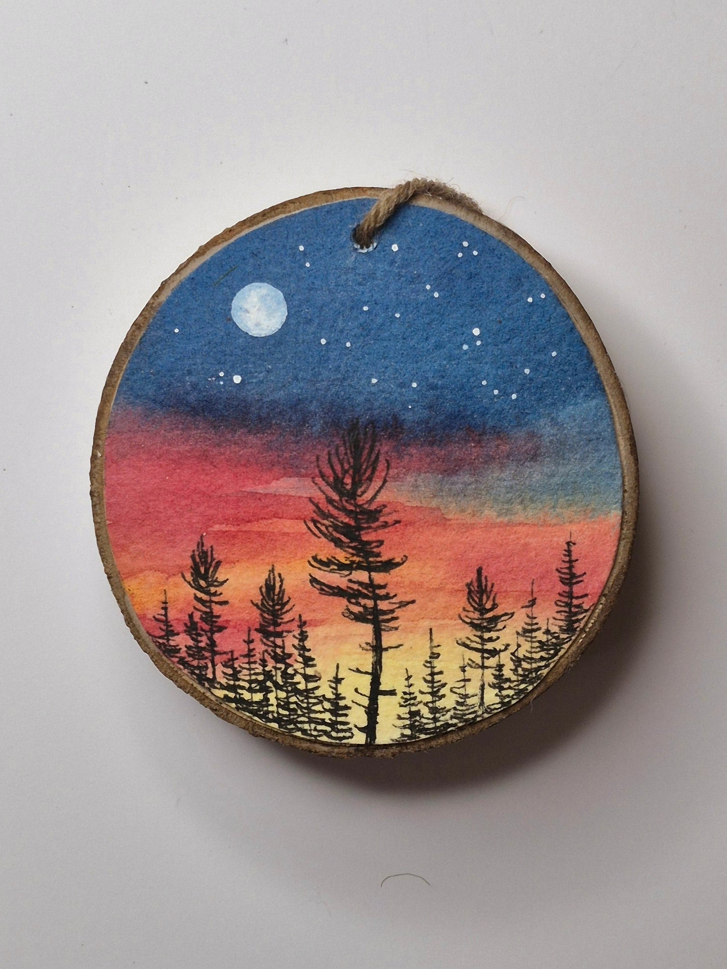 Hand Painted Wood Slice Ornaments - Medium
