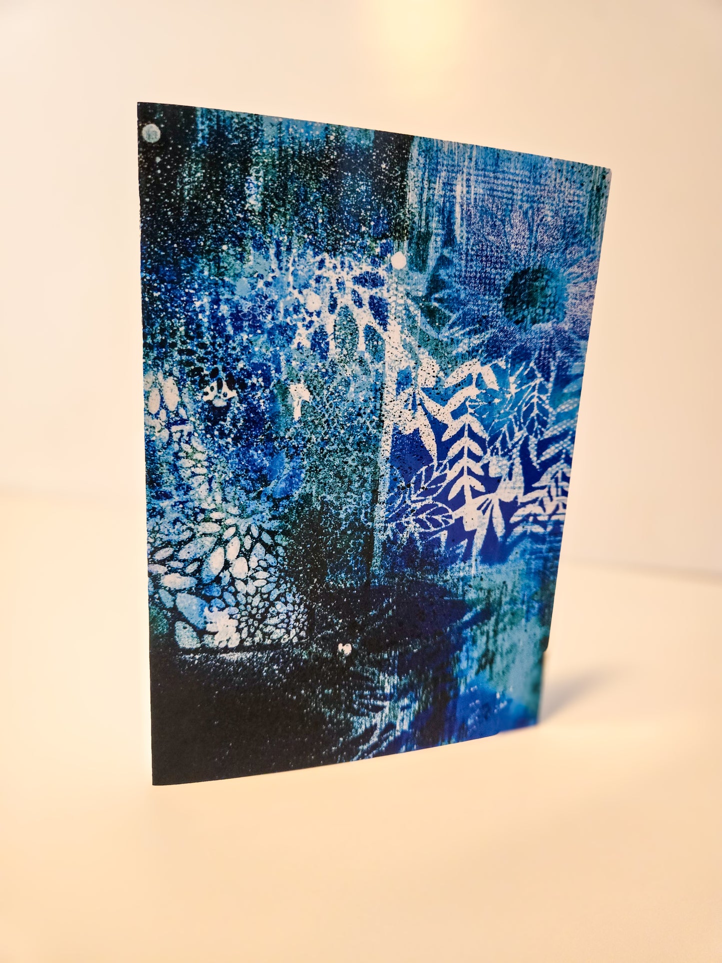 5 x 7 greeting card "blue flora"