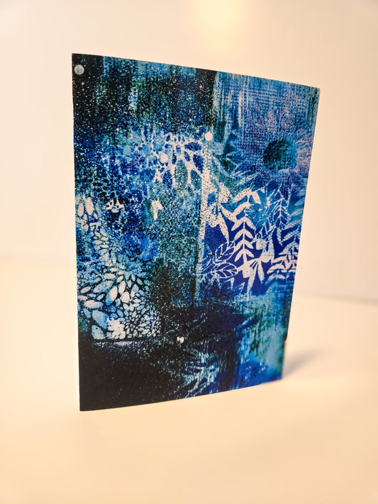 5 x 7 greeting card "blue flora"