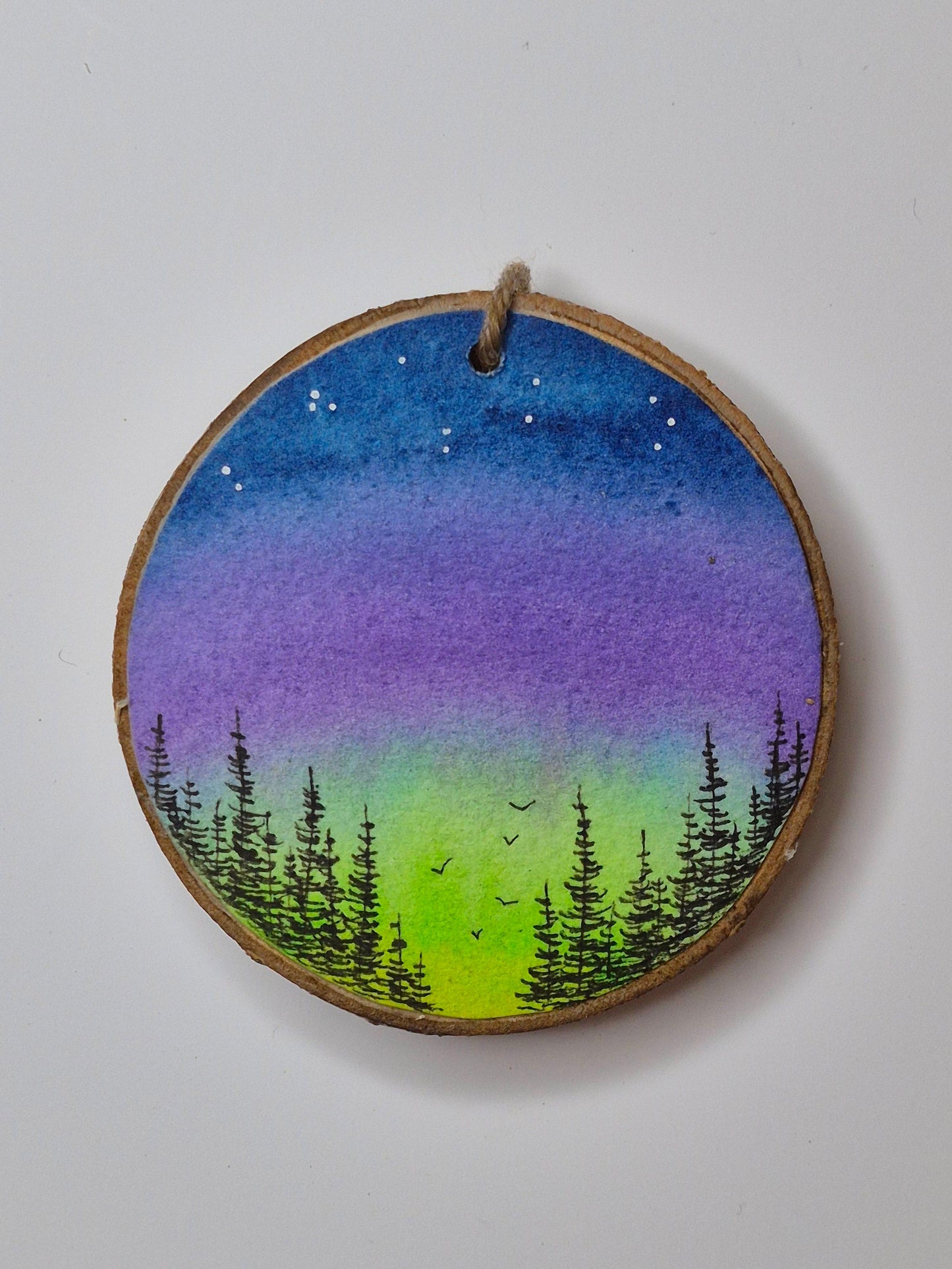 Hand Painted Wood Slice Ornaments - Medium
