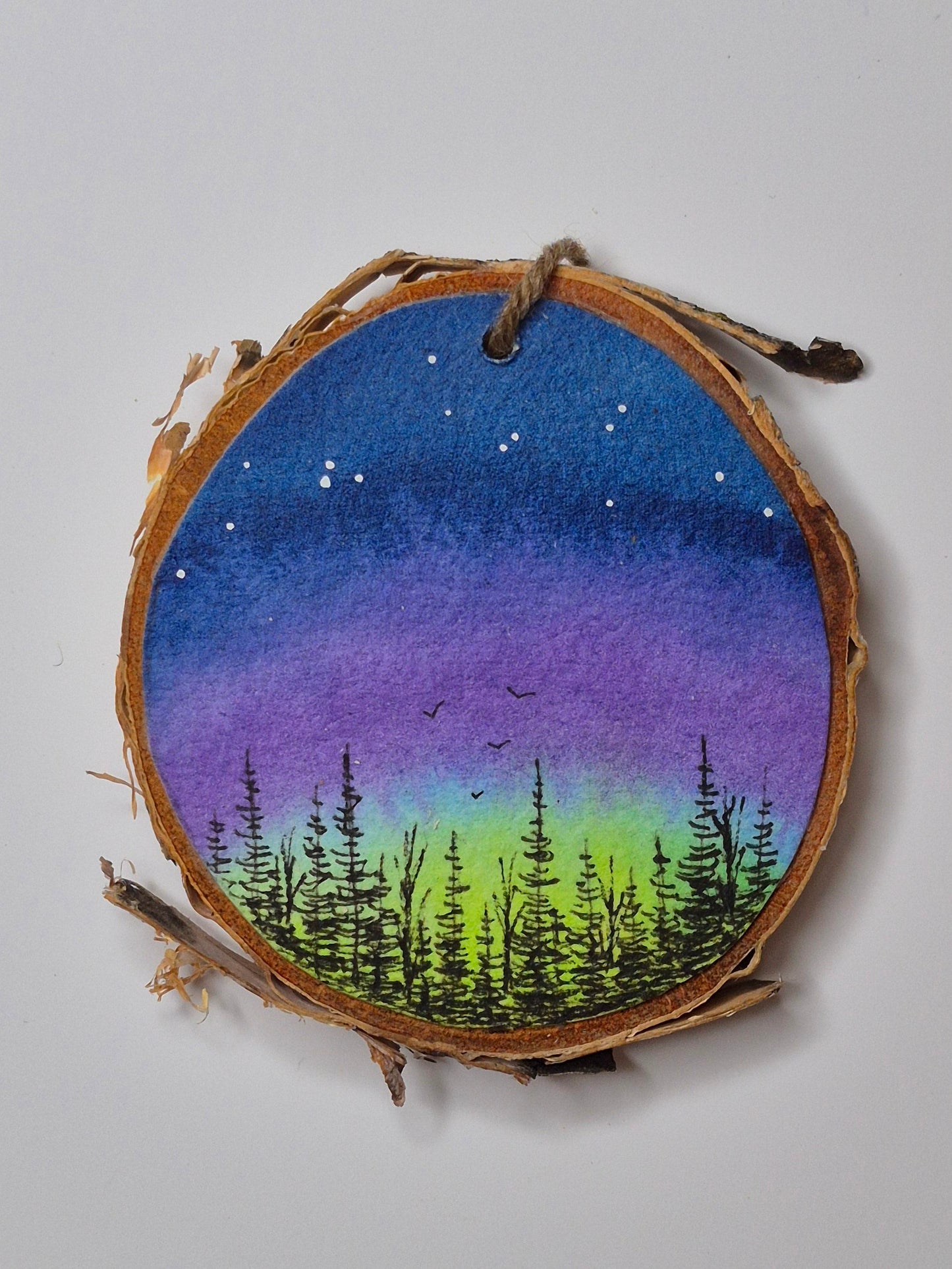 Hand Painted Wood Slice Ornaments - Medium