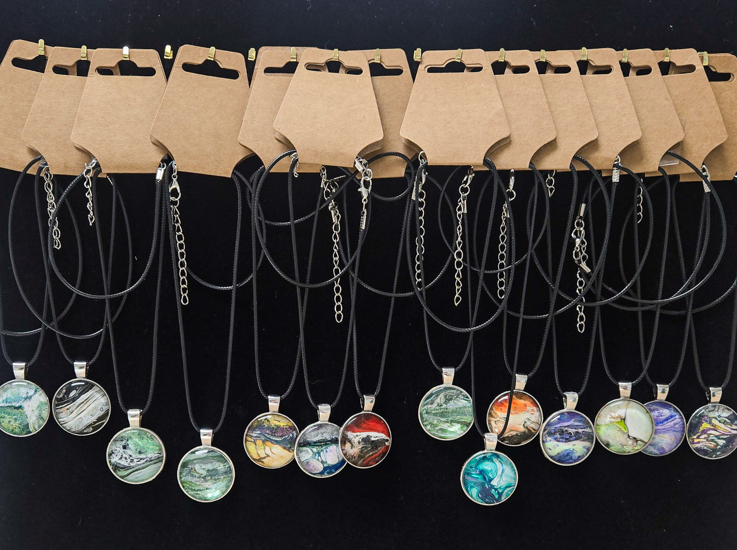 Acrylic pour necklaces
