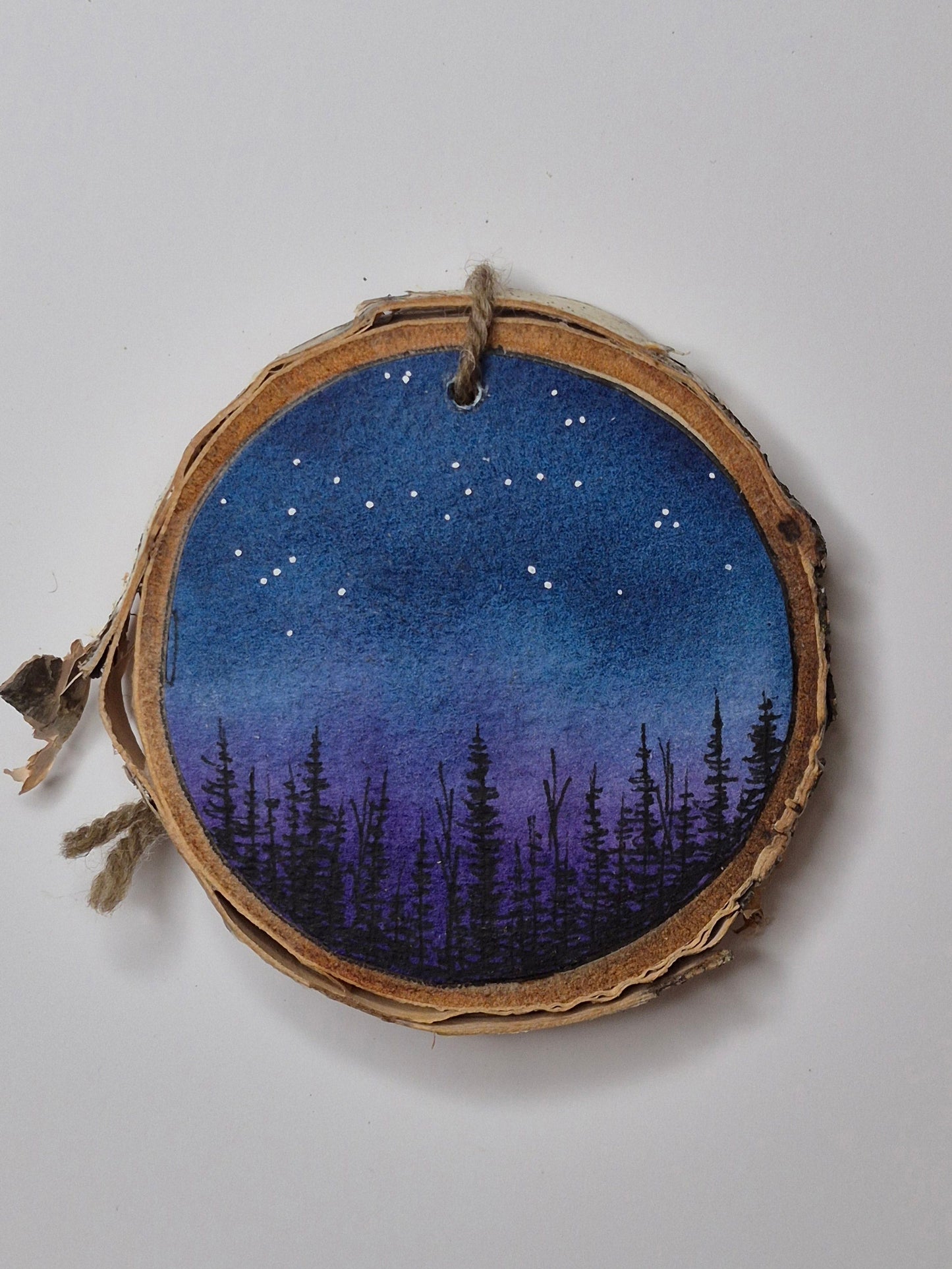 Hand Painted Wood Slice Ornaments - Medium