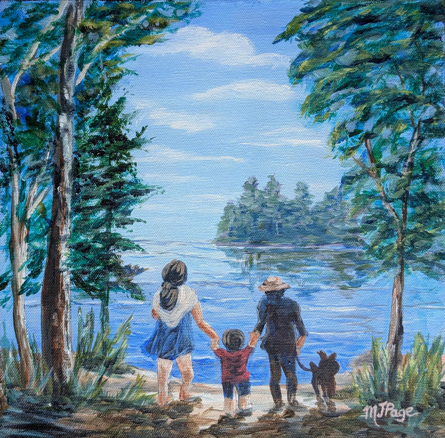 "Appreciating Nature Together" Original painting 12x12