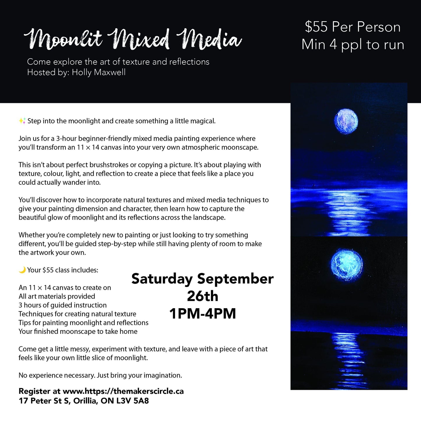Moonlit mixed media workshop
