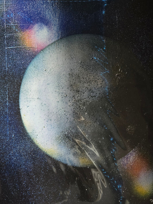 Textured space print 16 x 20