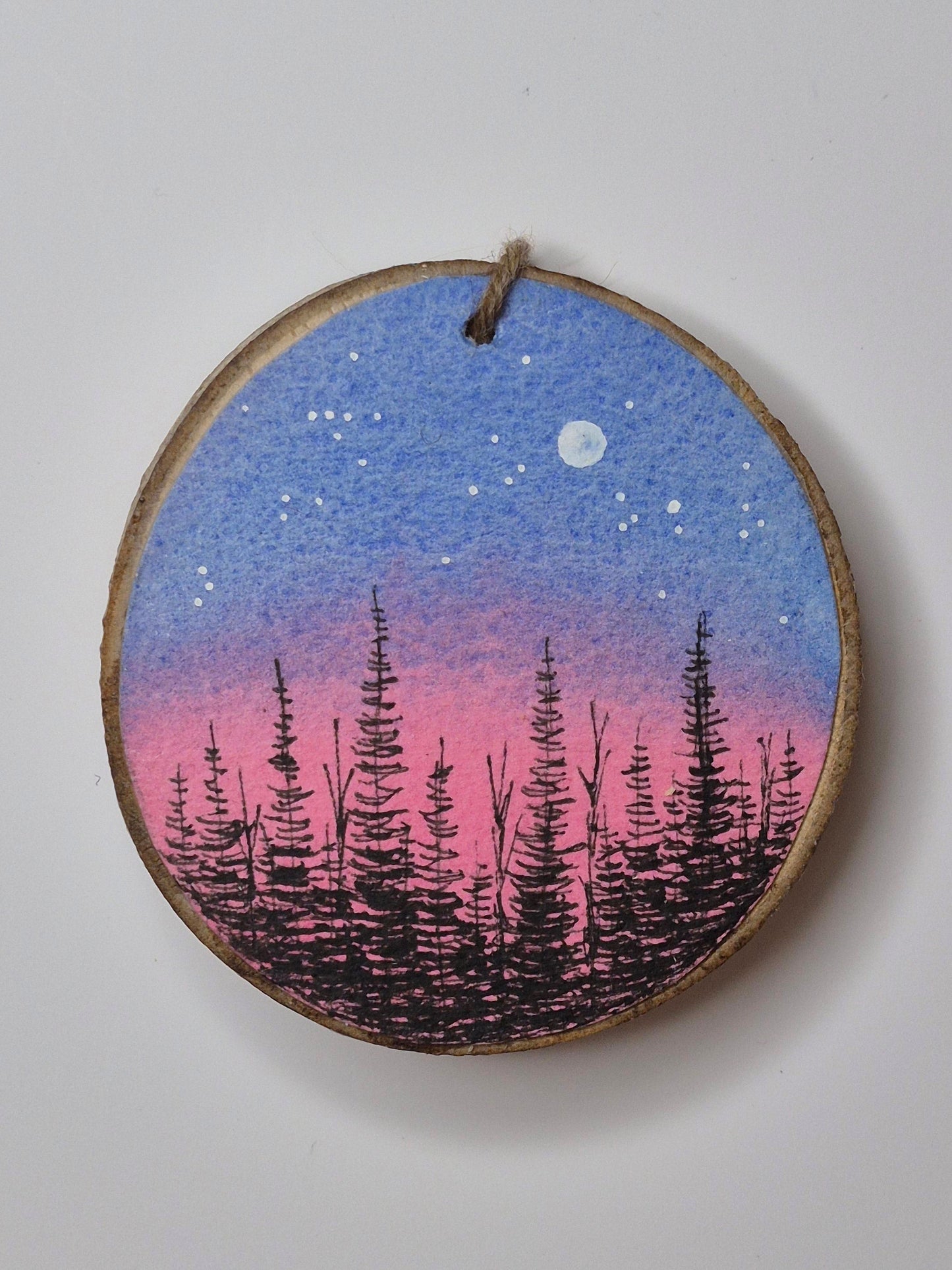 Hand Painted Wood Slice Ornaments - Medium