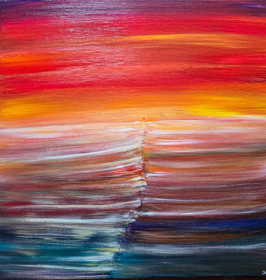 Shining sunset 18 x 18