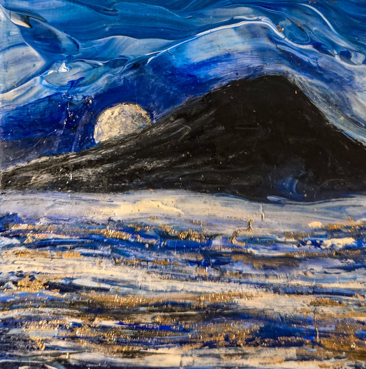 Moon Rising 4 x 4 canvas