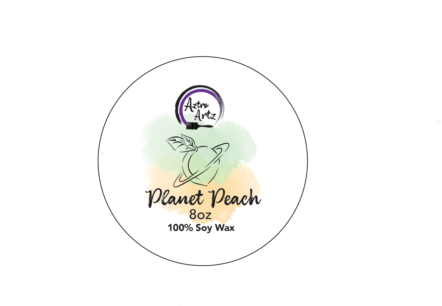 Planet peach 8 oz candle