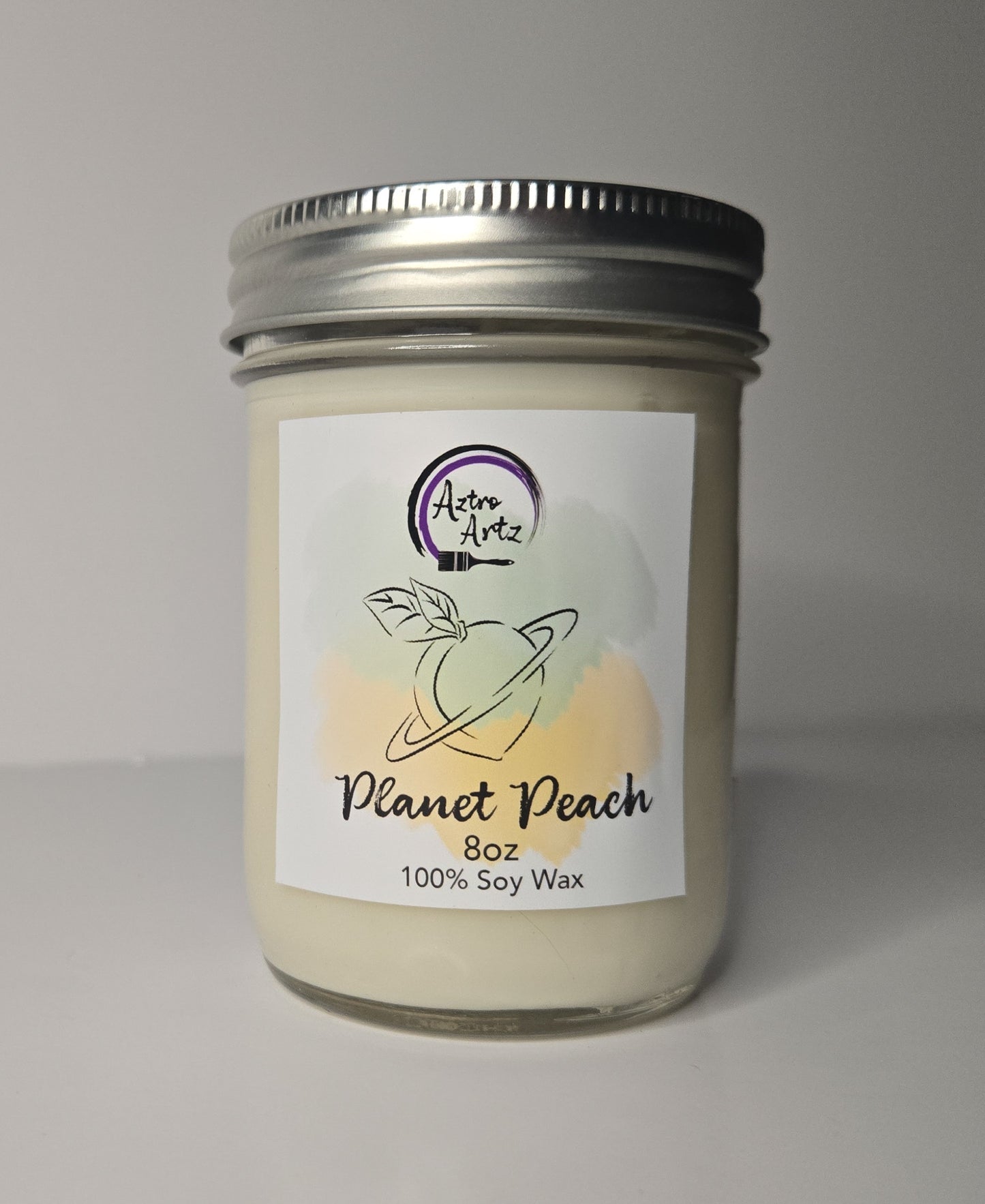 Planet peach 8 oz candle