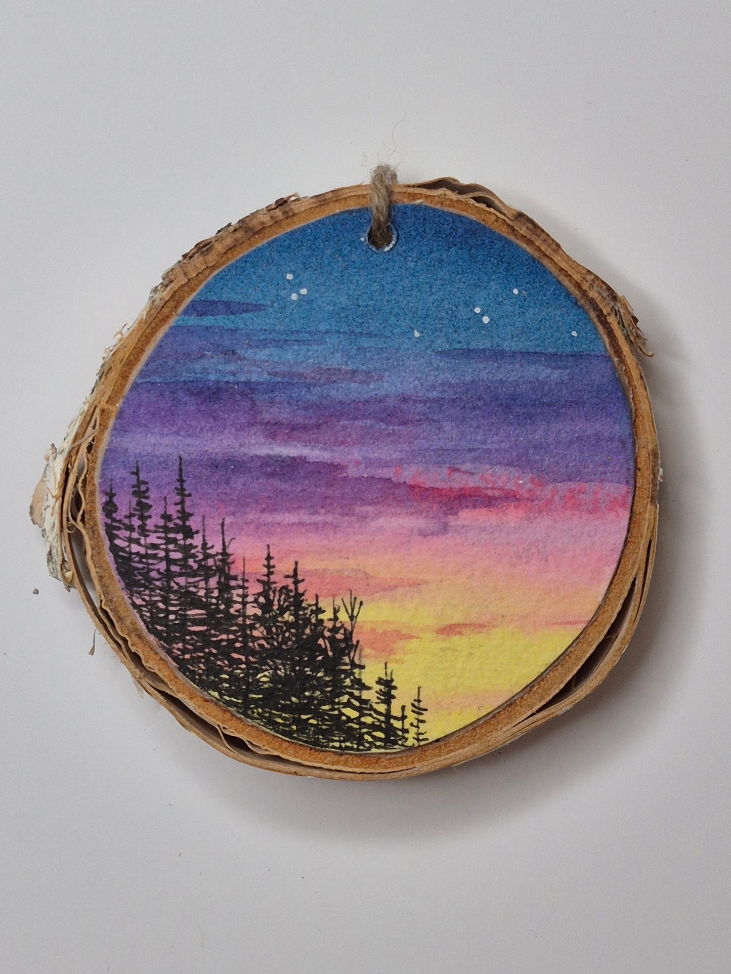 Hand Painted Wood Slice Ornaments - Medium
