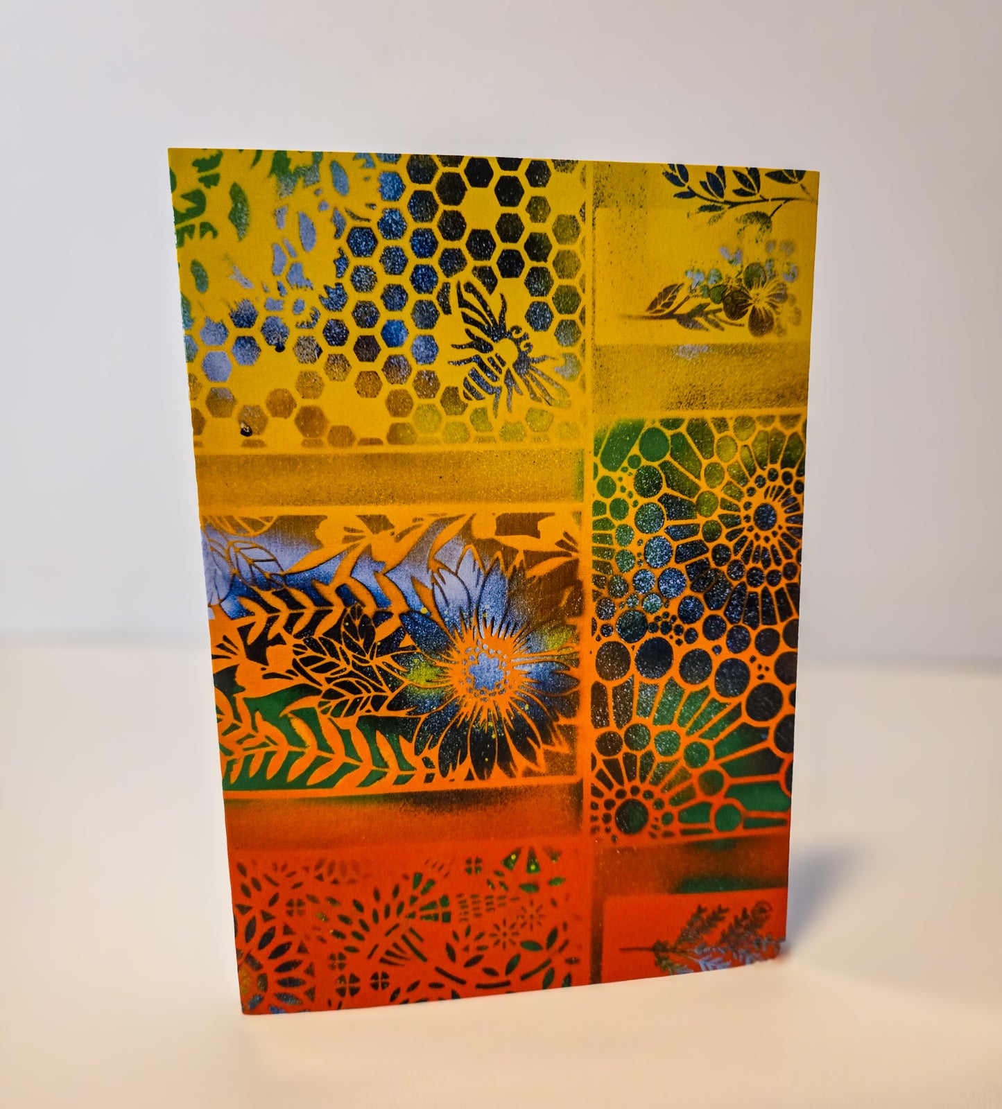5 x 7 greeting card "rainbow bees"