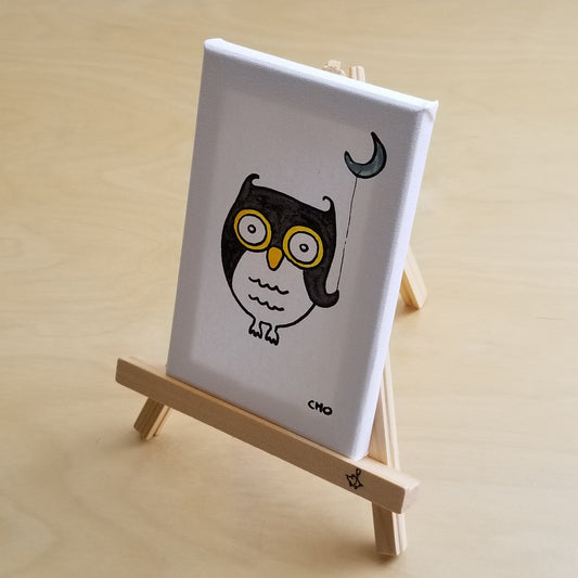 night owl wood easel
