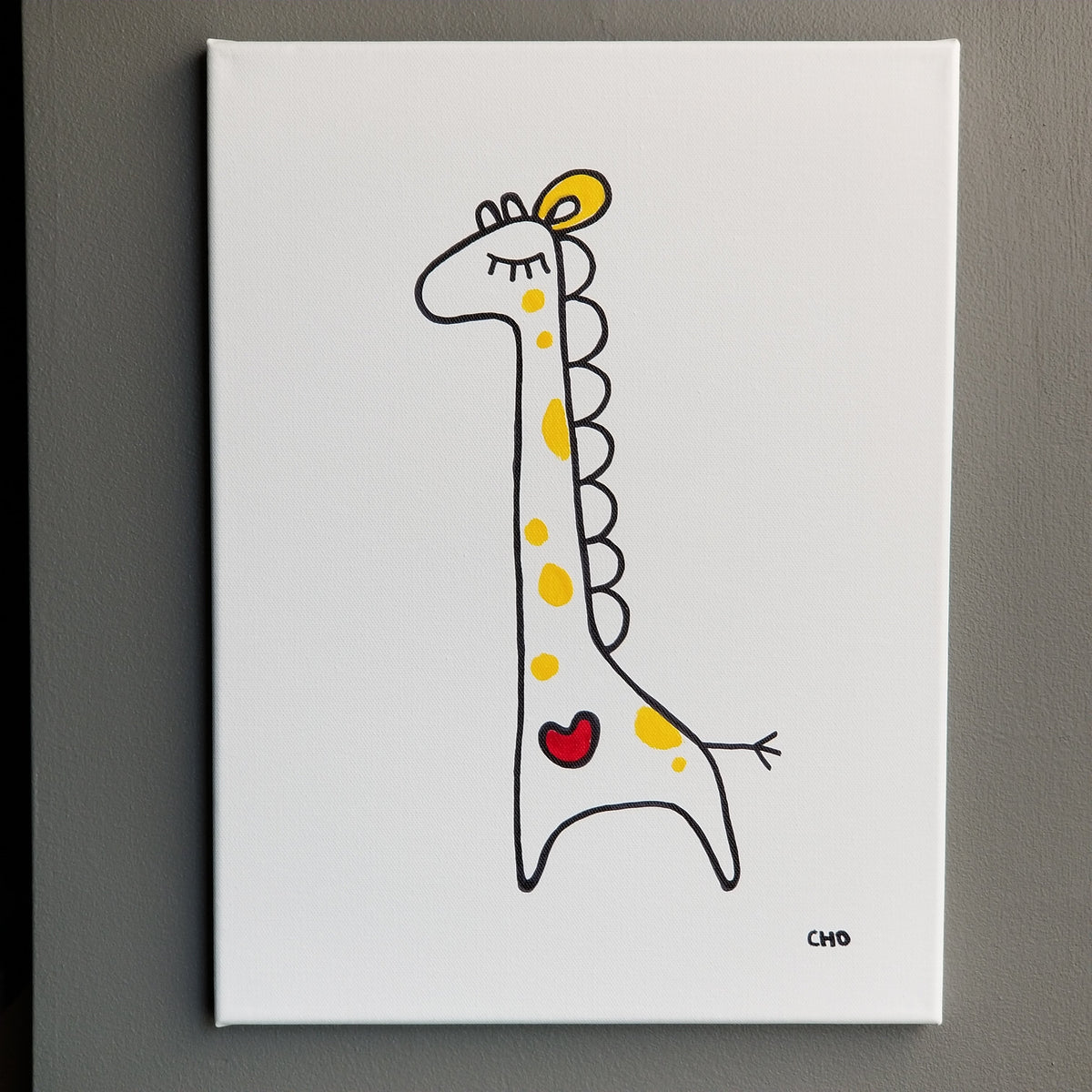 heart giraffe 12x16