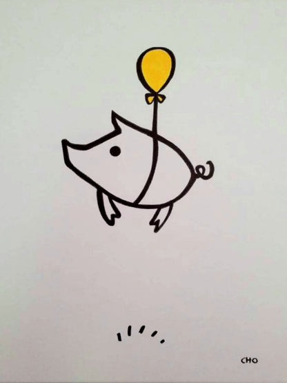 BIG flying piggie 12x16