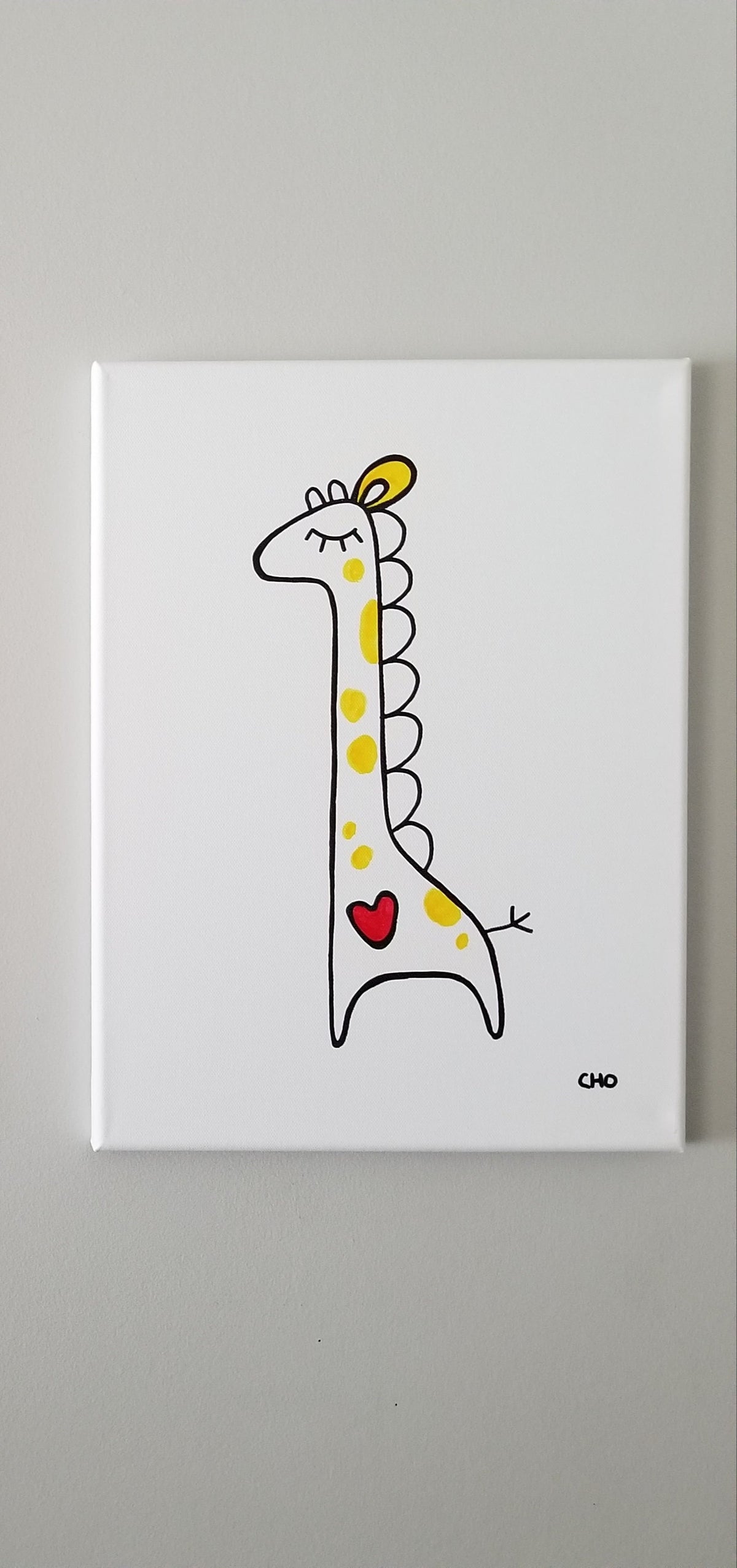 heart giraffe 12x16