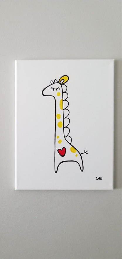 heart giraffe 12x16