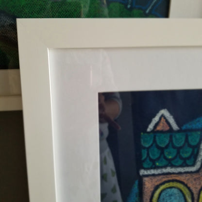 home sweet home | cat house | oil pastel illustration