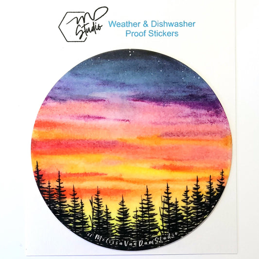 "Setting Sun" Weather Proof Magnet 75mm