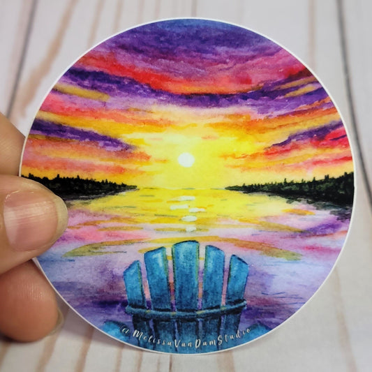"Muskoka View" Weather Proof Circle Sticker 75mm