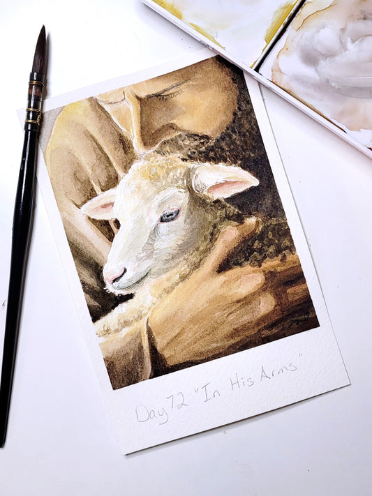 "In His Arms" Day 72 Shepard with a Lamb