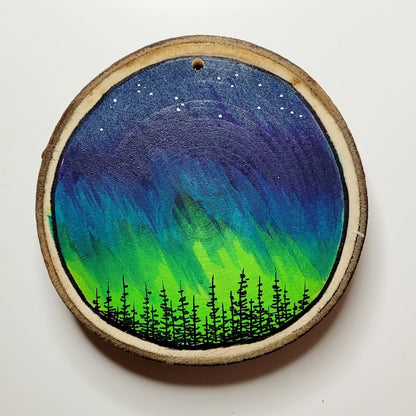 Hand Painted Wood Slice Ornaments - Large