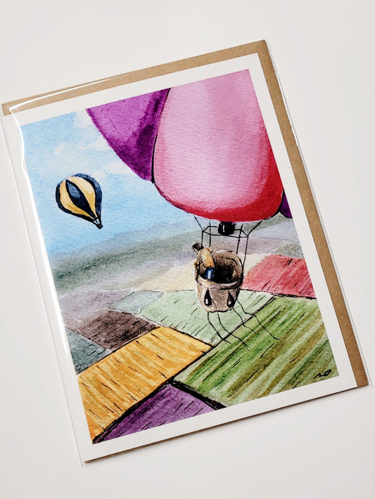 "Up an Away" Hot Air Balloon Day 31 Greeting Card