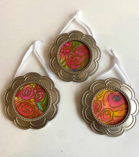 Mini original floral watercolour paintings.