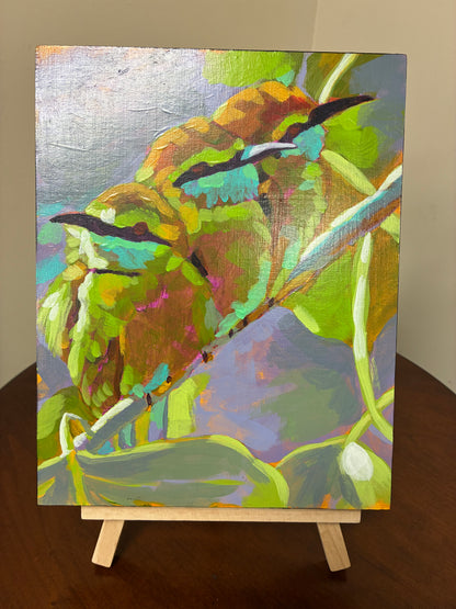 "3 Birds on a Branch" Acrylic Painting