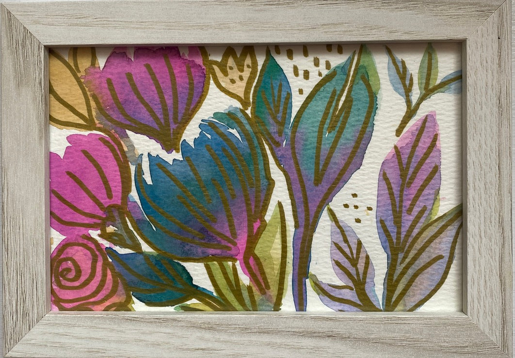 Pink and Blue Flowers